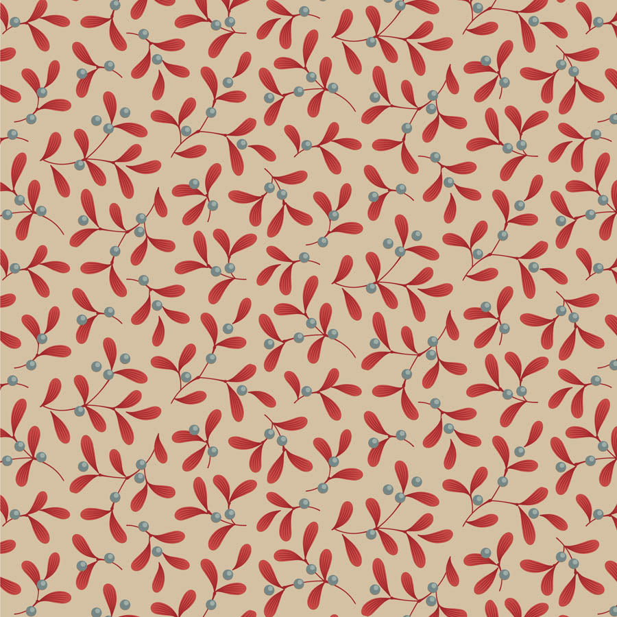 Tessuto Cotone Americano Tilda Merry Little Christmas Mistletoe - 0