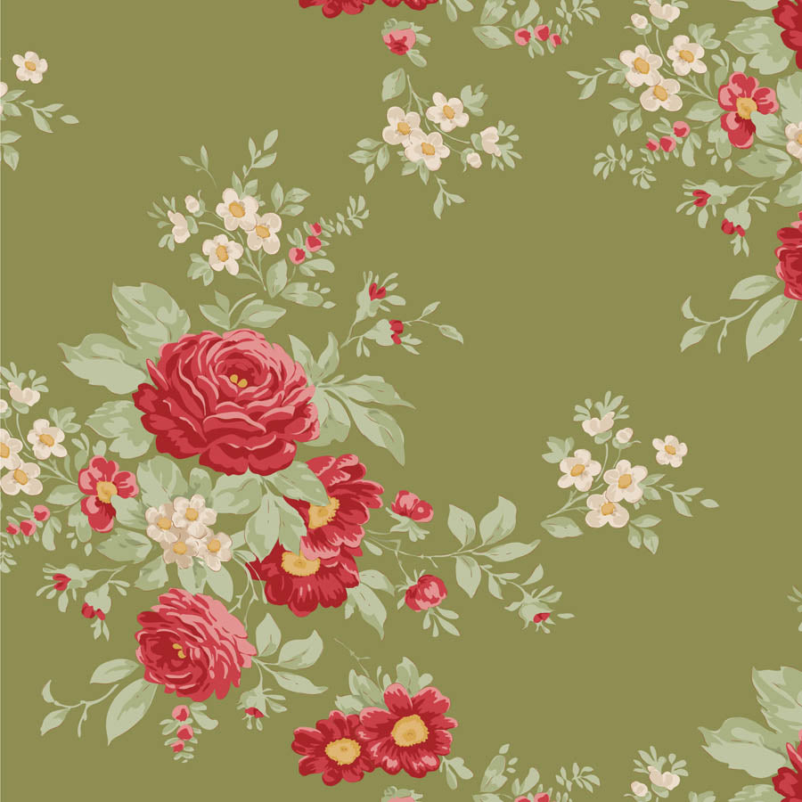 Acquista verde-muschio Tessuto Cotone Americano Tilda Merry Little Christmas Carol