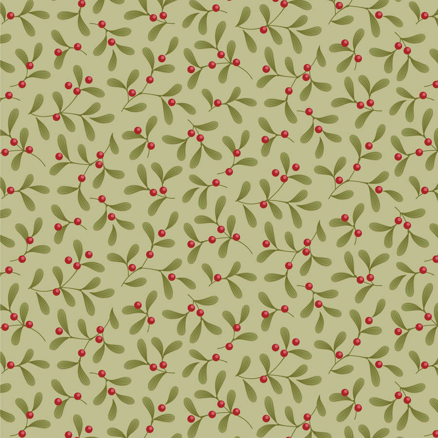 Tessuto Cotone Americano Tilda Merry Little Christmas Mistletoe