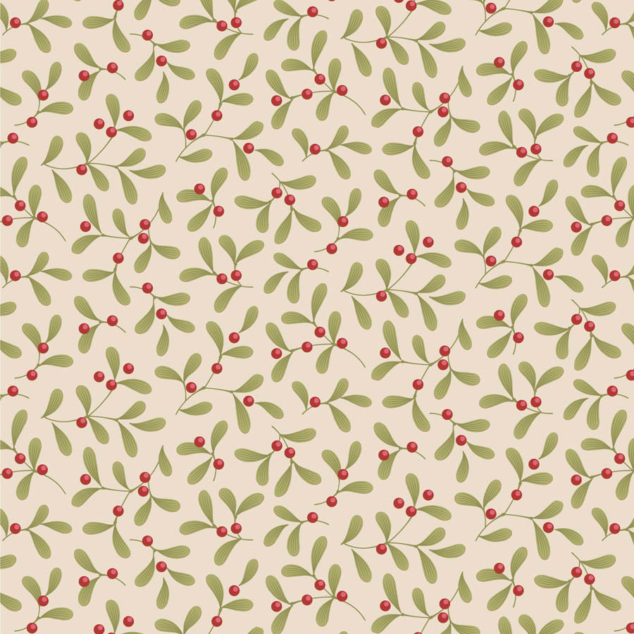Acquista crema Tessuto Cotone Americano Tilda Merry Little Christmas Mistletoe