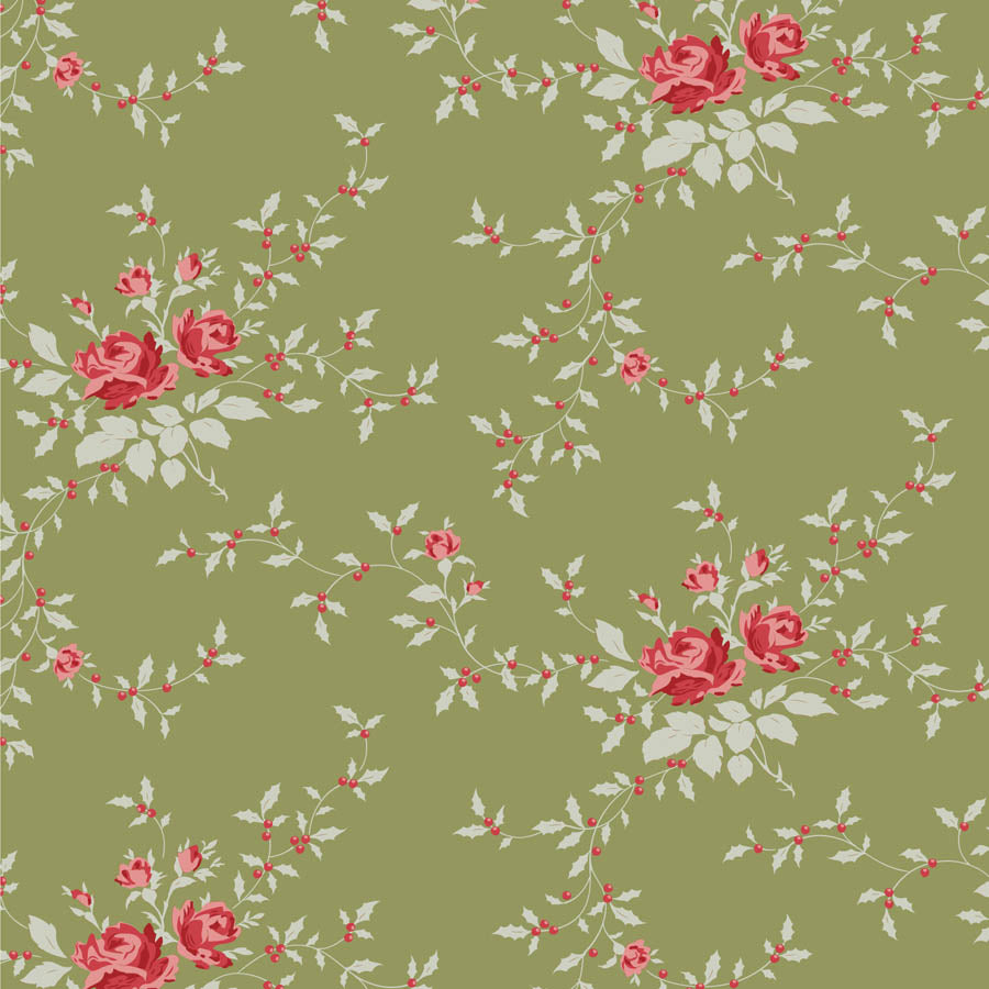 Acquista verde-muschio Tessuto Cotone Americano Tilda Merry Little Christmas Blenders Noel