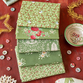 Tessuto Cotone Americano Tilda Merry Little Christmas Bundle Green - 0