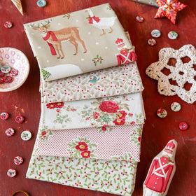 Tessuto Cotone Americano Tilda Merry Little Christmas Bundle Cream - 0