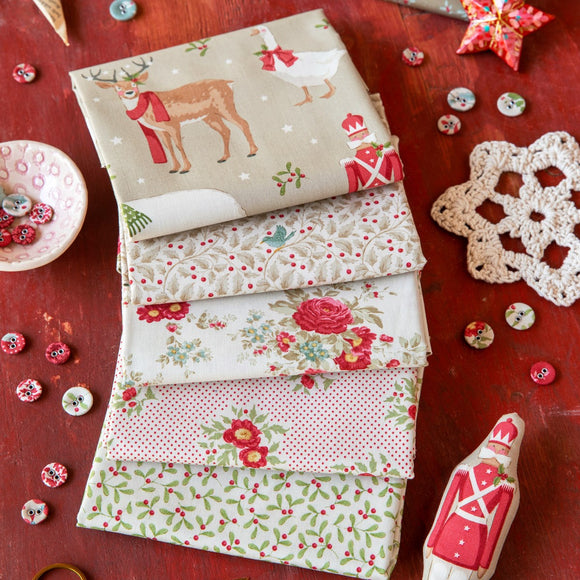 Tessuto Cotone Americano Tilda Merry Little Christmas Bundle Cream
