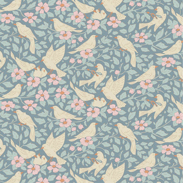 Acquista blu Tessuto Cotone Americano Tilda Songbird Ava