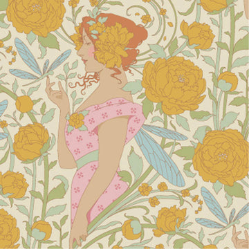 Acquista mostarda Tessuto Cotone Americano Tilda Songbird Aubery