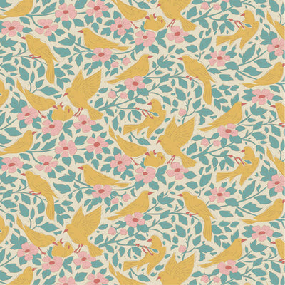 Acquista mostarda Tessuto Cotone Americano Tilda Songbird Ava