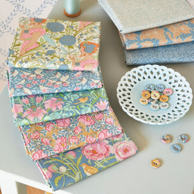 Tessuto Cotone Americano Tilda Songbird Bundle Blu - 0