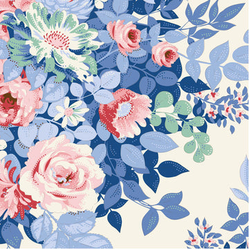 Tessuto Cotone Americano Tilda Something Blue Whimsyflower Cream