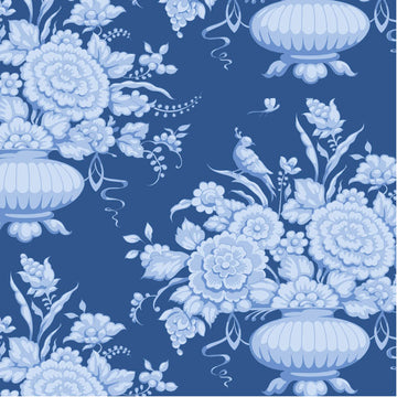 Tessuto Cotone Americano Tilda Something Blue Afina Denim