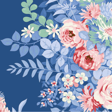 Tessuto Cotone Americano Tilda Something Blue Whimsyflower Night