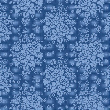 Tessuto Cotone Americano Tilda Something Blue Picknic Denim
