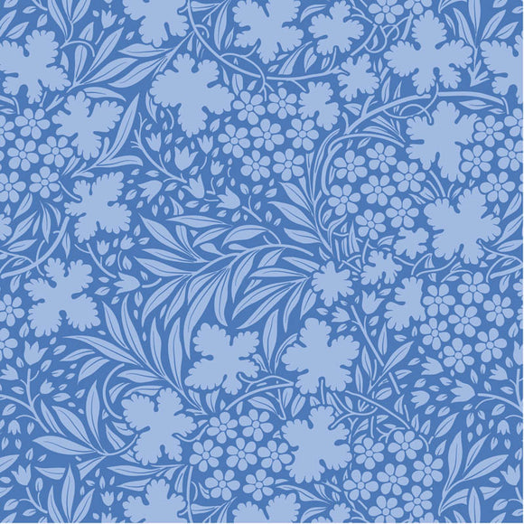 Tessuto Cotone Americano Tilda Something Blue Bushbloom Cornflower