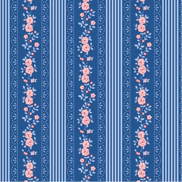 Tessuto Cotone Americano Tilda Something Blue Claramay Denim