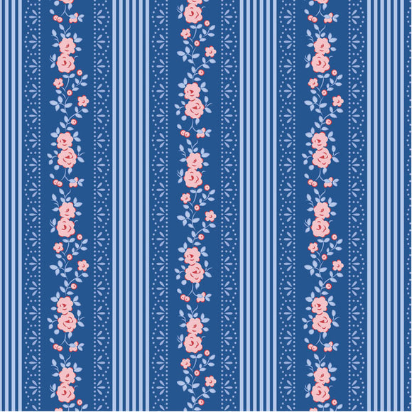 Tessuto Cotone Americano Tilda Something Blue Claramay Denim
