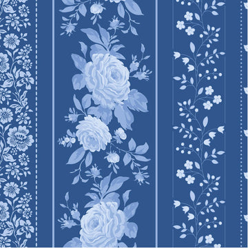 Tessuto Cotone Americano Tilda Something Blue Borders Night