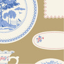 Tessuto Cotone Americano Tilda Something Blue Labels & Ornaments Ochre-1