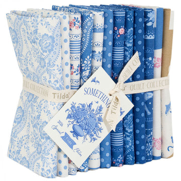 Tessuto Cotone Americano Tilda Something Blue Bundle Blenders, Borders, Labels And Ornaments