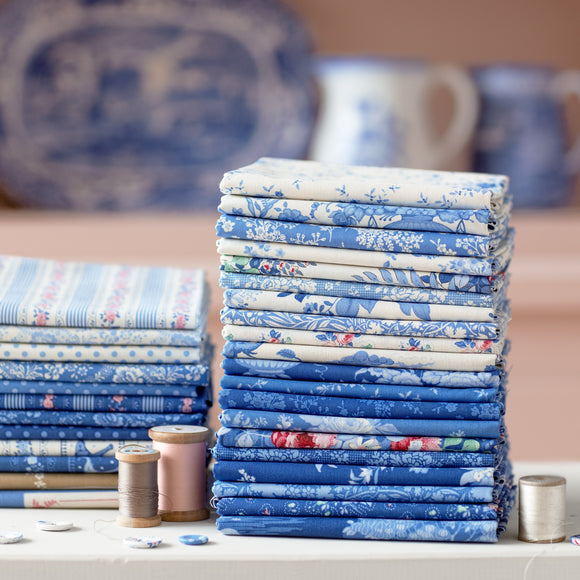 Tessuto Cotone Americano Tilda Something Blue Bundle All Collection