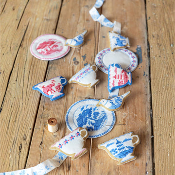 Tessuto Cotone Americano Tilda Something Blue Labels & Ornaments Ochre - 0