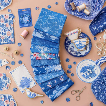 Tessuto Cotone Americano Tilda Something Blue Bundle Dark - 0