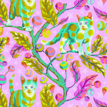 Tessuto Tula Pink Tabby Road Dejà Vù Cotone Americano Club Kitty