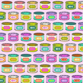 Tessuto Tula Pink Tabby Road Dejà Vù Cotone Americano Cat Snacks