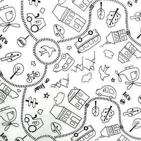 Tessuto Cotone Da Colorare On The Road