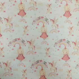Tessuto Cotone Principessa Degli Unicorni