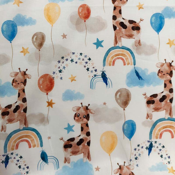 Tessuto Cotone Dolci Giraffe