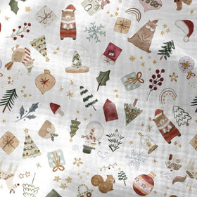 Tessuto Mussola Doppia Garza Natale Visby