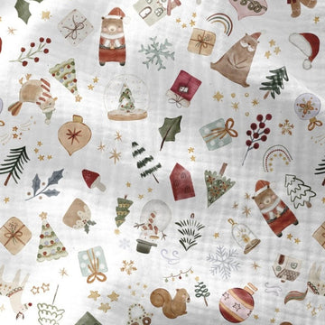 Tessuto Mussola Doppia Garza Natale Visby