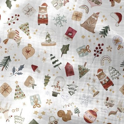 Tessuto Mussola Doppia Garza Natale Visby