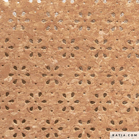 Tessuto Sughero Cork Gold Geo Flowers Katia Fabrics