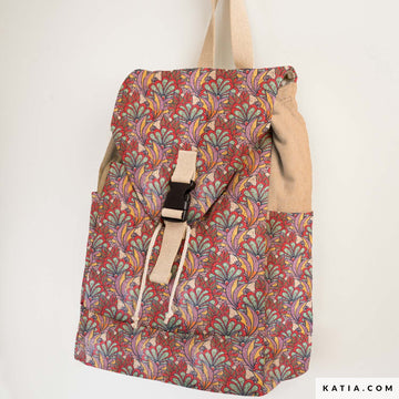 Tessuto Sughero Cork Print Retro Flowers Katia Fabrics - 0