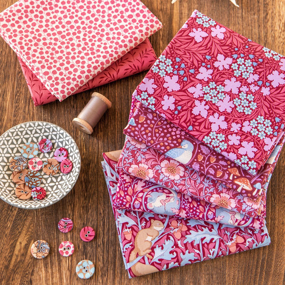 Tilda Hibernation Fat Quarter Bundle Hibiscus/Mulberry