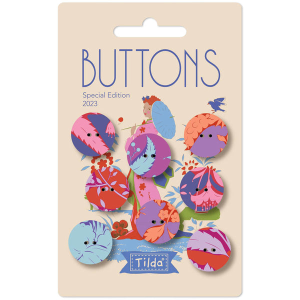Tilda Buttons Bloomsville 18mm Blue Red