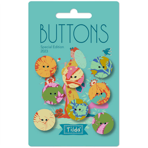 Tilda Buttons Bloomsville 18mm Yellow Teal