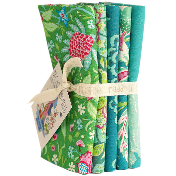 Tilda Bloomsville Fat Quarter Bundle Pine/Turquoise