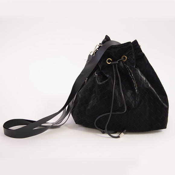 Tessuto Effetto Pelle Vegana Intrecciata