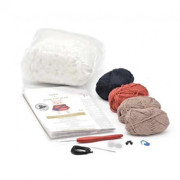Kit Amigurumi Crochet Benji the Bear - Anchor - Intermedio