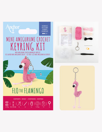 Kit Portachiavi Amigurumi Crochet Flo the Flamingo - Anchor - Intermedio