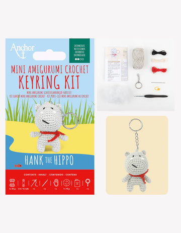 Kit Portachiavi Amigurumi Crochet Hank the Hippo - Anchor - Intermedio