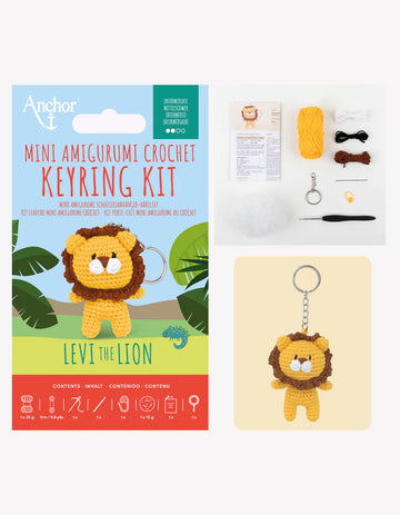 Kit Portachiavi Amigurumi Crochet Levi the Lion - Anchor - Intermedio