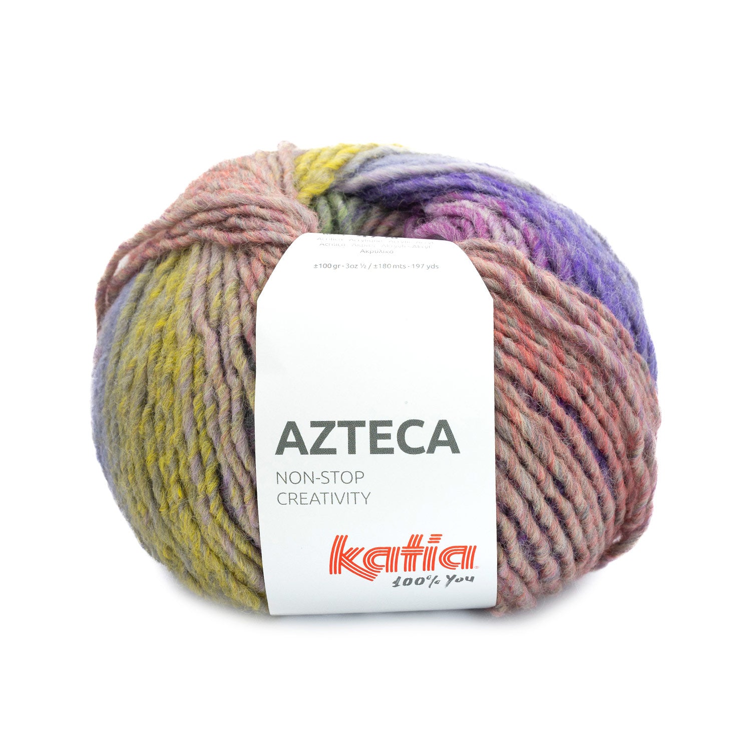 Acquista 7892-lilla-verde-ocra Filati Katia Azteca Misto Lana Vergine