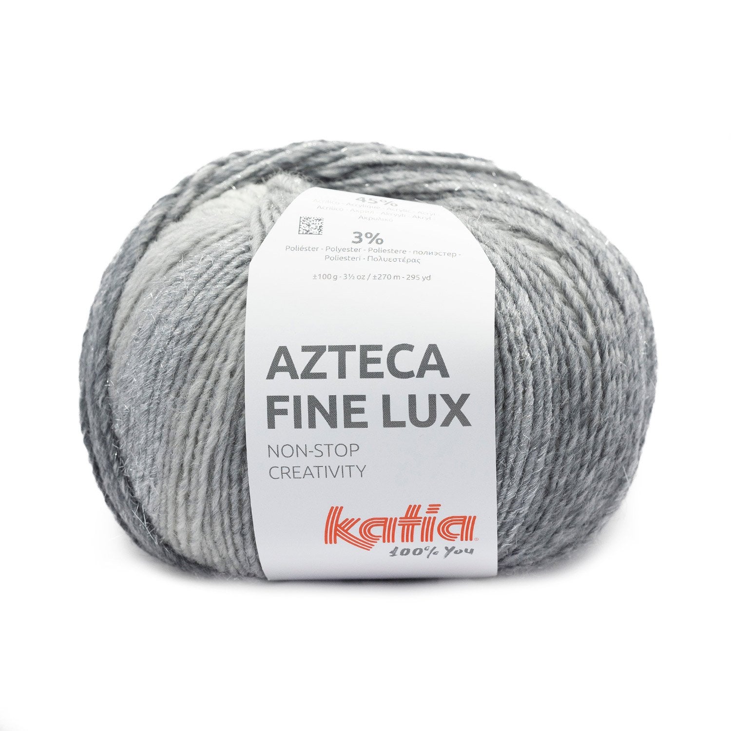 Acquista 417-grigio-argento-nero Filati Katia Azteca Fine Lux Misto Lana Vergine