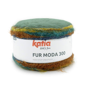 Acquista 301-kaki-giallo-limone-blu-anatra Filato Katia Fur Moda 300 – Effetto Pelliccia Multicolor in Cake da 300 g