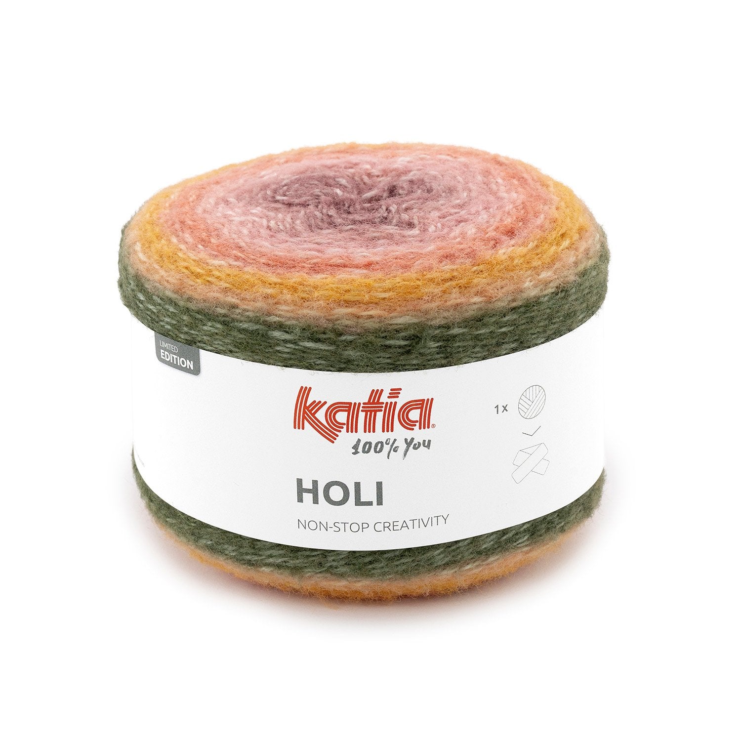 Acquista 504-kaki-aranione-rosa Filati Katia Holi Misto Lana