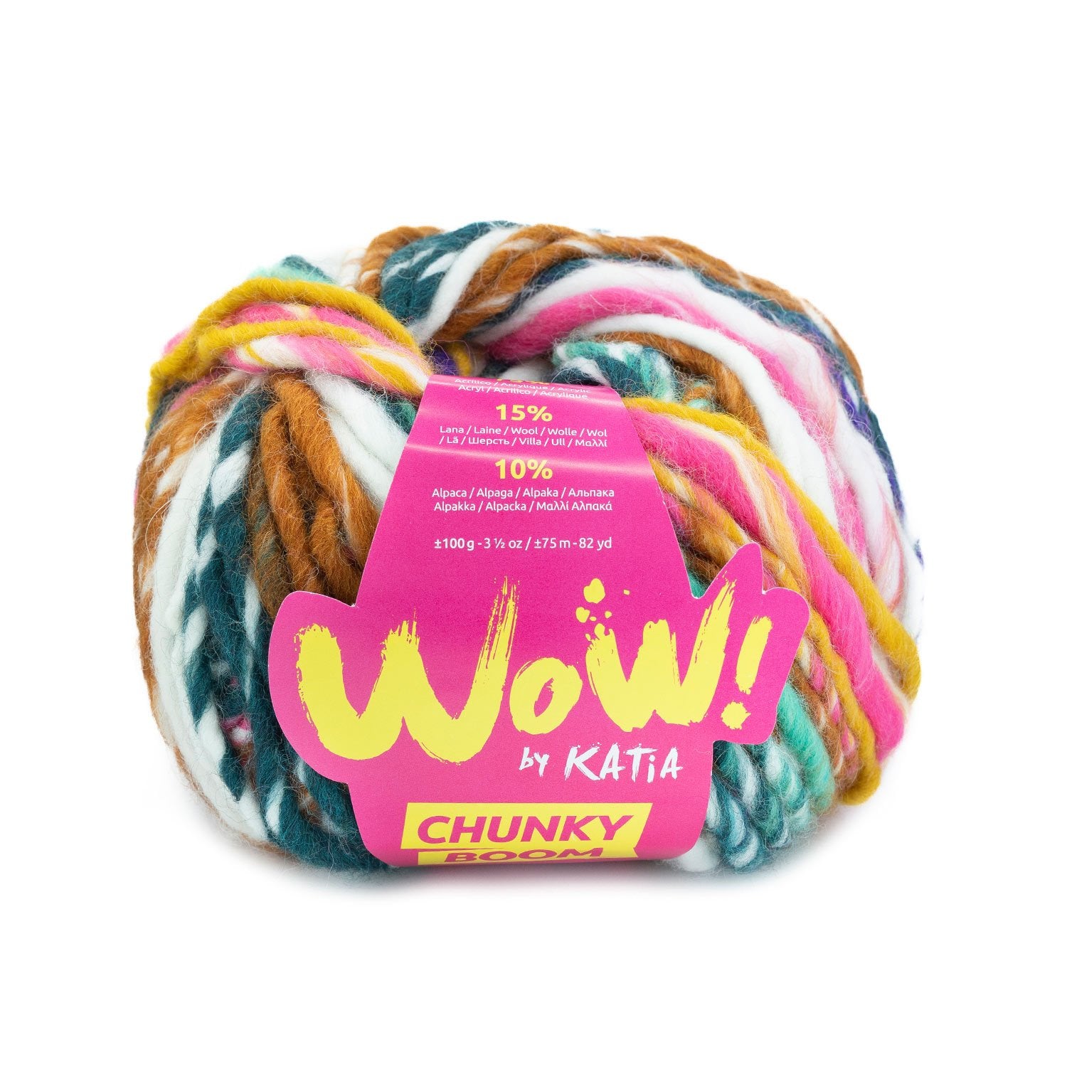 Acquista 302-rosa-mora-perlato-giallo-limone Filati Katia WOW CHUNKY BOOM Misto Lana Alpaca