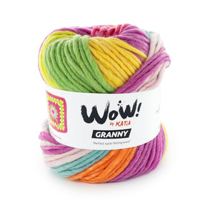 Acquista 504-arancione-giallo-verde-blu Filato WOW Granny di Katia – Lana 100% per Infeltrimento e Borse Granny all'Uncinetto